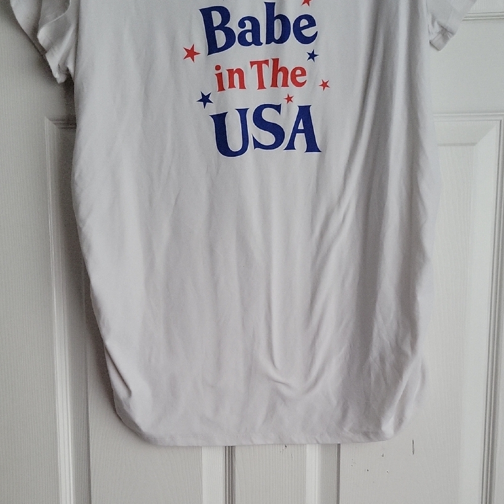 Time and Tru Maternity 'Babe in The USA' Graphic T-Shirt - Picture 2 of 9